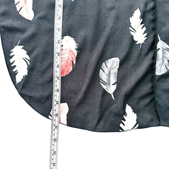 Shein Black Feather Print Sleeveless Maxi Dress Size M - Picture 8 of 12